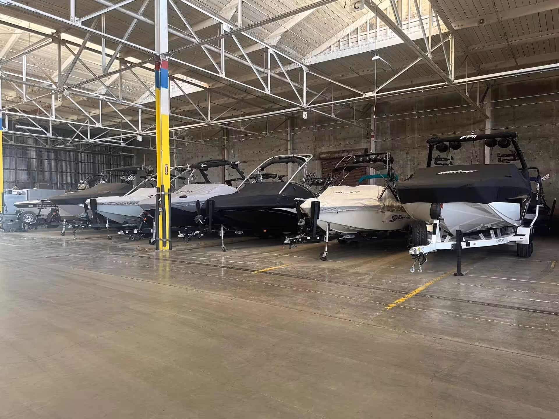 Boats in storage