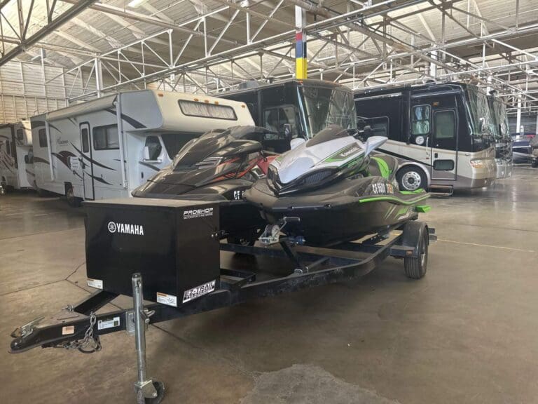 jet ski and rvs in storage